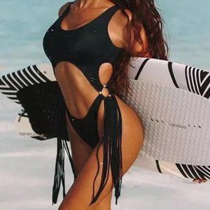 Oaxacan Black High Rise Sexy Cut One Piece…